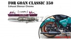 Fit For Royal Enfield Goan Classic 350 Indori Chrome Exhaust Silencer - SPAREZO
